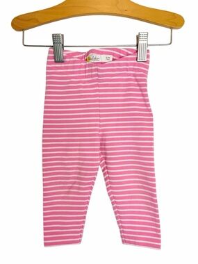 Baby Boden Pink & White Striped Infant Leggings